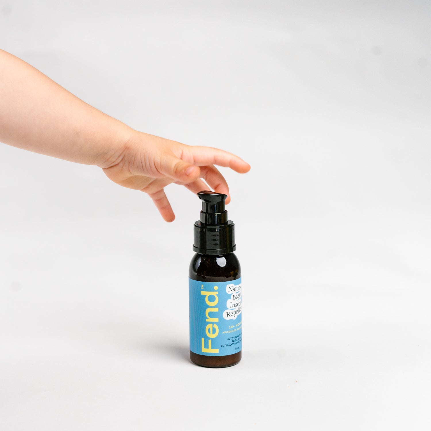 Baby hand reaching for Fend