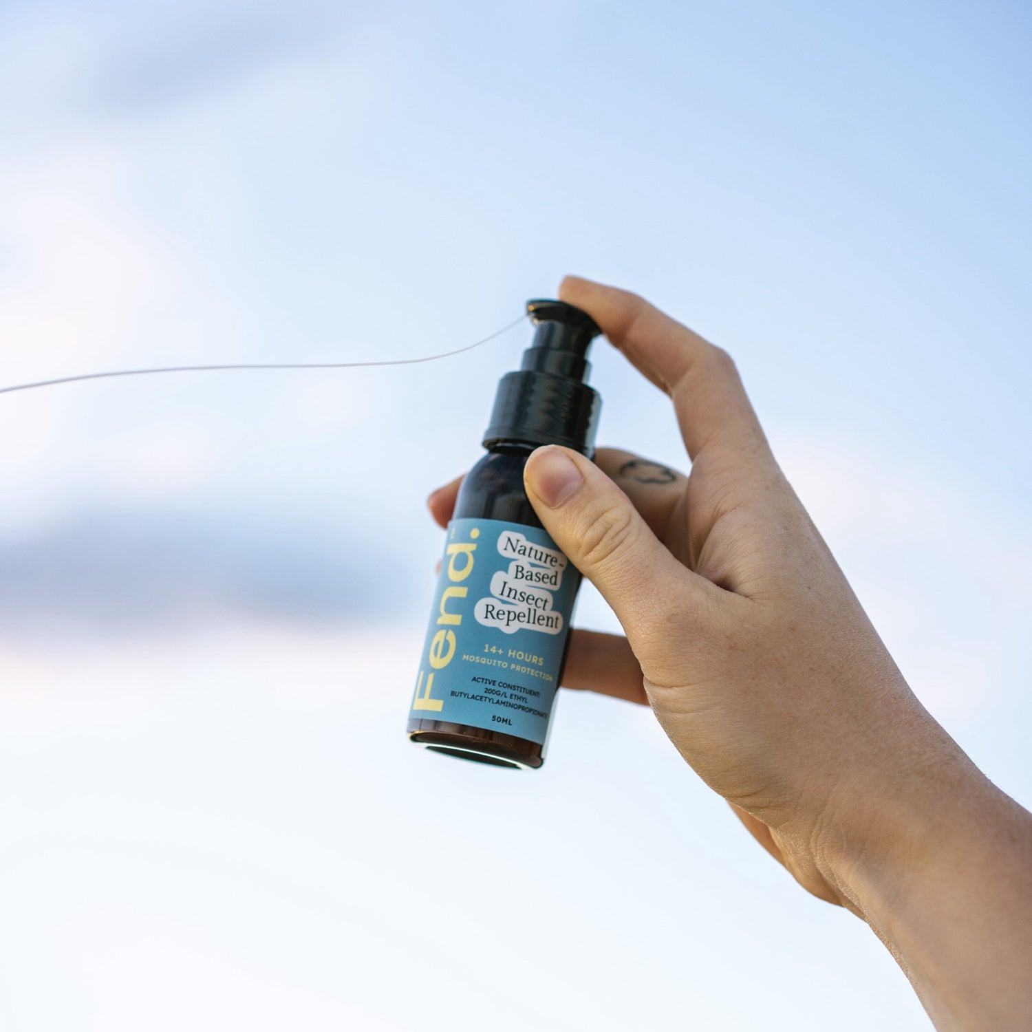 Fend bottle in sky